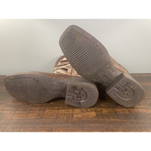 Durango DDB0397 Men’s 8.5M Western Boots Digi Camo Flag Square Toe Brown - Picture 9 of 9